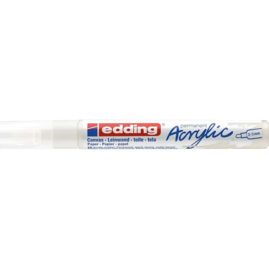 Edding - Marqueur Acrylique e-5100 Blanc trafic Mat - Pointe Ogive 2-3 mm
