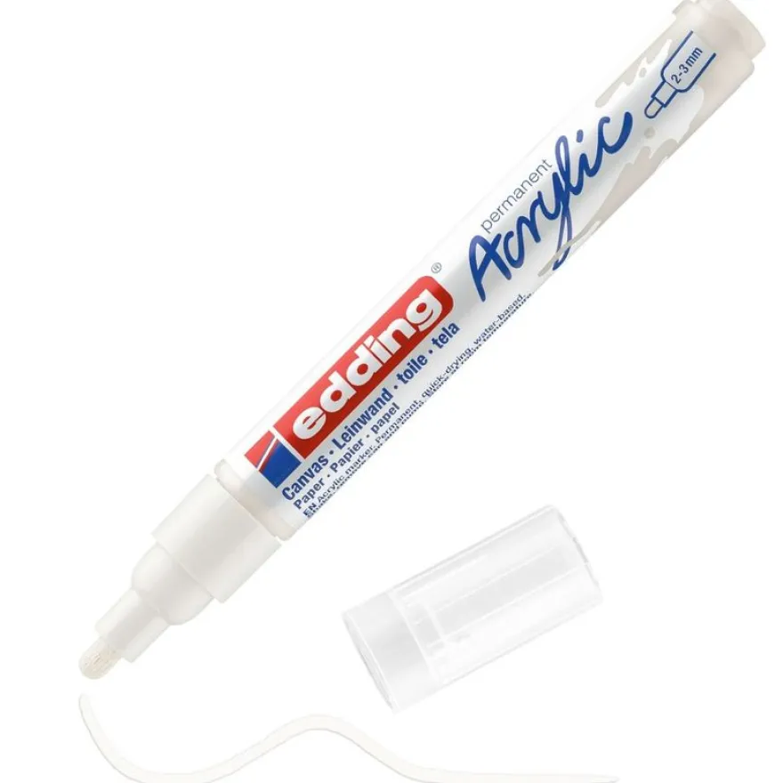 Edding - Marqueur Acrylique e-5100 Blanc trafic Mat - Pointe Ogive 2-3 mm