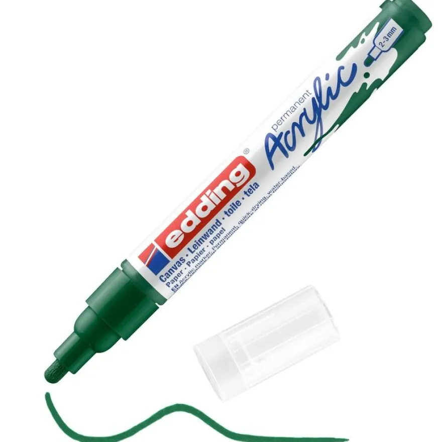 Edding - Marqueur Acrylique e-5100 Vert mousse Mat - Pointe Ogive 2-3 mm