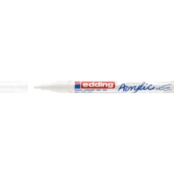 Edding - Marqueur Acrylique e-5300 Blanc trafic Mat - Pointe Ogive fine 1-2 mm