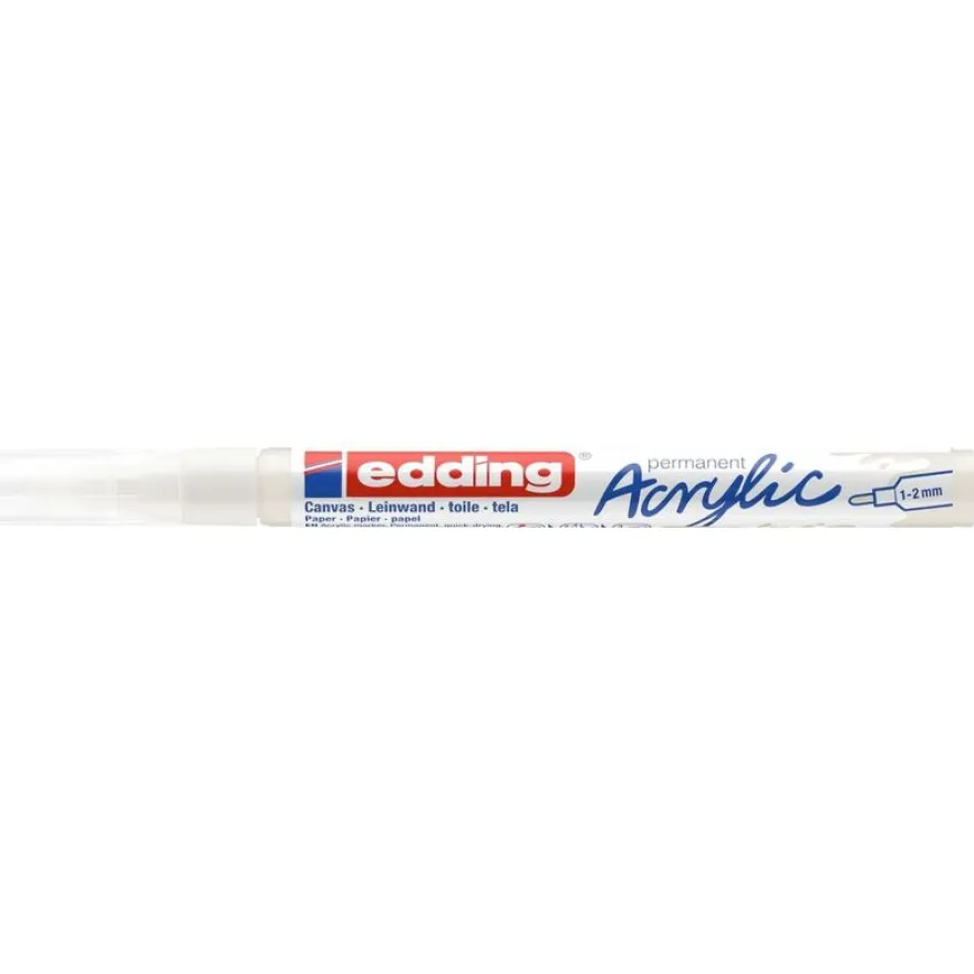 Edding - Marqueur Acrylique e-5300 Blanc trafic Mat - Pointe Ogive fine 1-2 mm