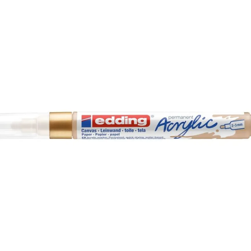 Edding - Marqueur Acrylique e-5100 Or précieux Mat - Pointe Ogive 2-3 mm