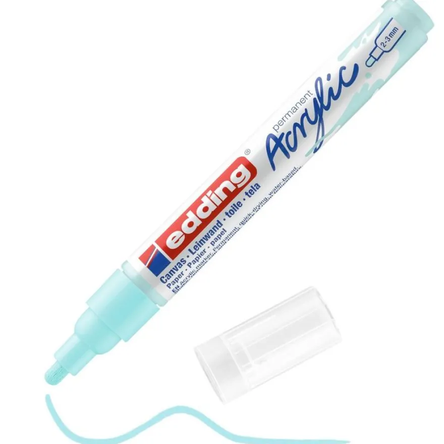 Edding - Marqueur Acrylique e-5100 Bleu pastel Mat - Pointe Ogive 2-3 mm