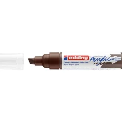 Edding - Marqueur Acrylique e-5000 Chocolat Mat - Pointe Large Biseautée 5-10 mm