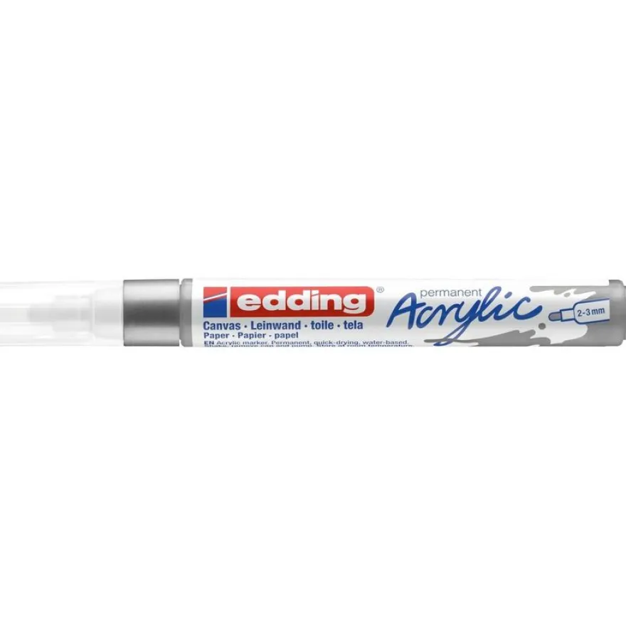 Edding - Marqueur Acrylique e-5100 Argent précieux Mat - Pointe Ogive 2-3 mm