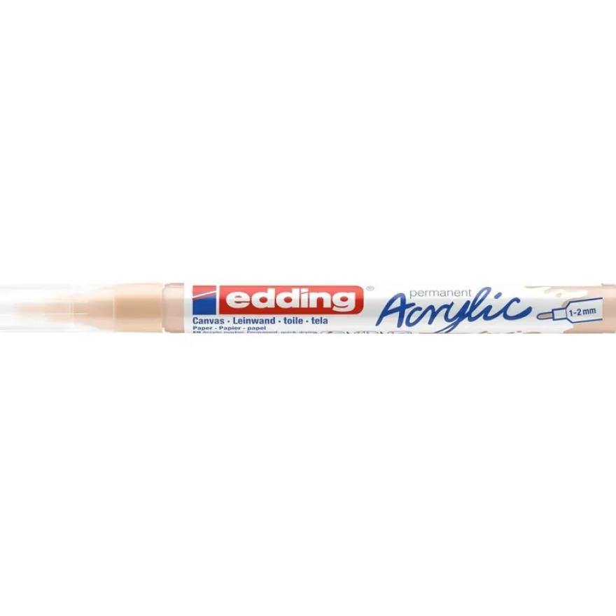 Edding - Marqueur Acrylique e-5300 Beige chaud - Pointe Ogive fine 1-2 mm