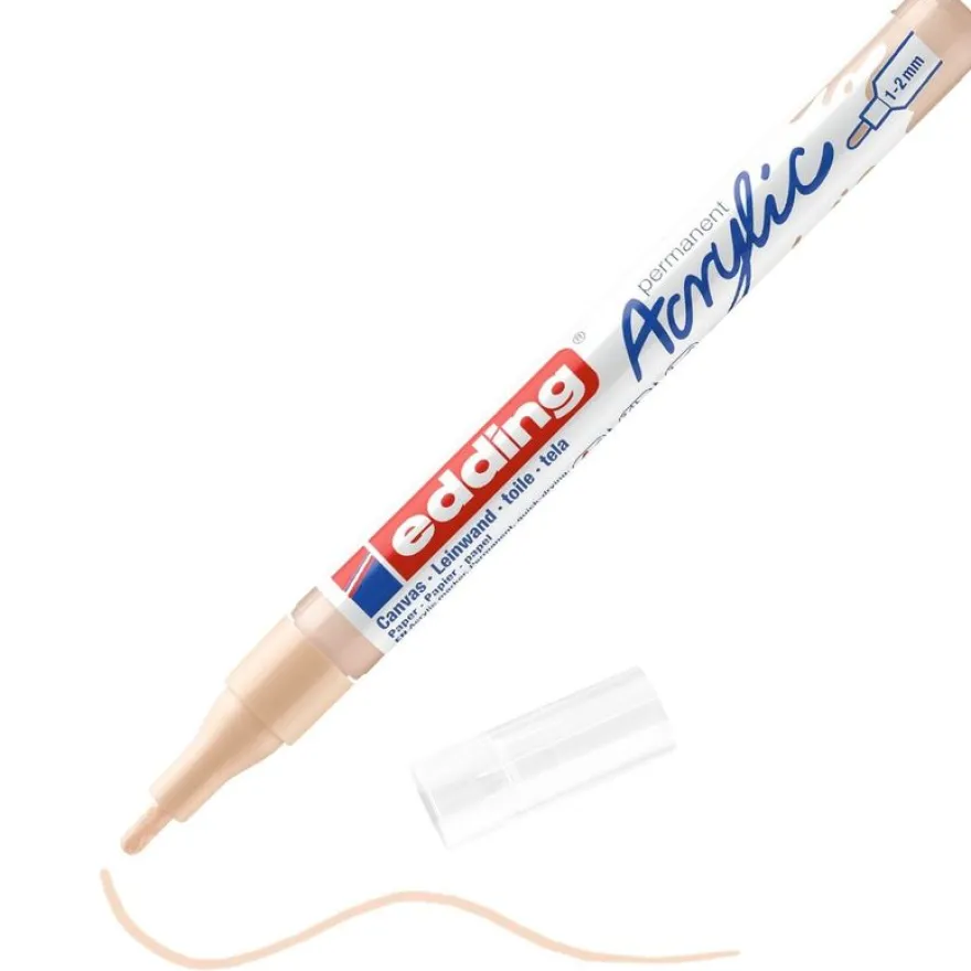 Edding - Marqueur Acrylique e-5300 Beige chaud - Pointe Ogive fine 1-2 mm