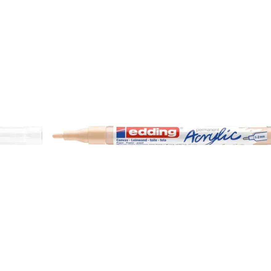 Edding - Marqueur Acrylique e-5300 Beige chaud - Pointe Ogive fine 1-2 mm