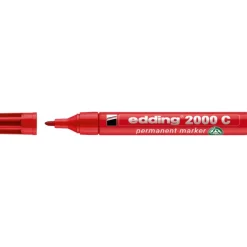 Edding - Marqueur Permanent en Aluminium recyclé e-2000C Rouge - Pointe Ogive 1,5-3 mm