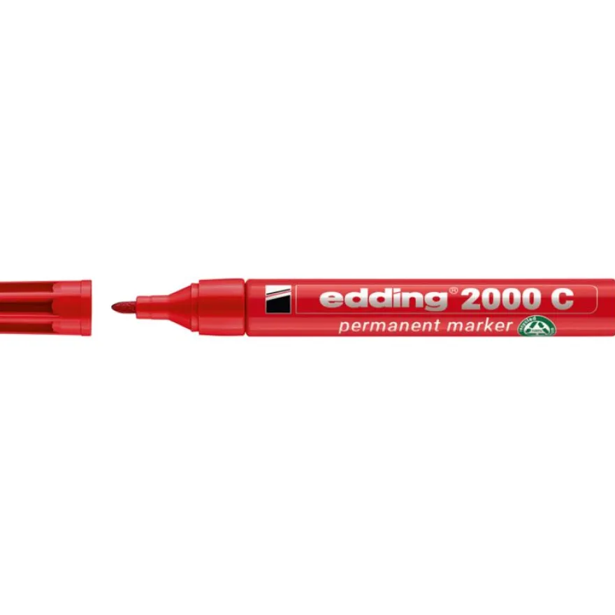 Edding - Marqueur Permanent en Aluminium recyclé e-2000C Rouge - Pointe Ogive 1,5-3 mm