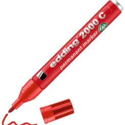 Edding - Marqueur Permanent en Aluminium recyclé e-2000C Rouge - Pointe Ogive 1,5-3 mm