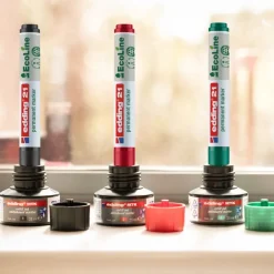 Edding - Set de 4 Marqueurs Permanents EcoLine en Plastique recyclé e-21 - Pointe Ogive 1,5-3mm