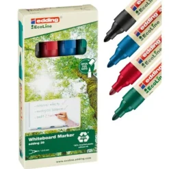 edding EcoLine 28 board - 4 marqueurs effaçables - noir, rouge, bleu, vert - 1,5-3 mm