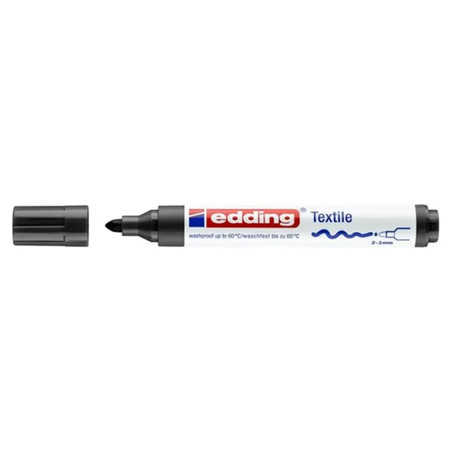 edding textile 4500 - 5 marqueurs - permanent - couleurs froides assorties - encre pigmentée à base d'eau - 2-3 mm