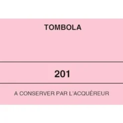 ELVE - 10 Blocs tombola 3 volets de 100 tickets - 50 x 150 mm - numéroté - rose
