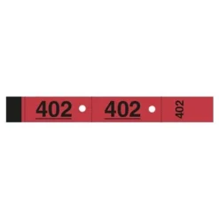 ELVE - 20 Carnets de 50 tickets de vestiaire 3 volets - 30 x 200 mm - numéroté - rouge