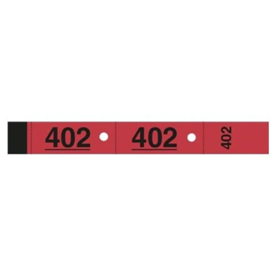 ELVE - 20 Carnets de 50 tickets de vestiaire 3 volets - 30 x 200 mm - numéroté - rouge