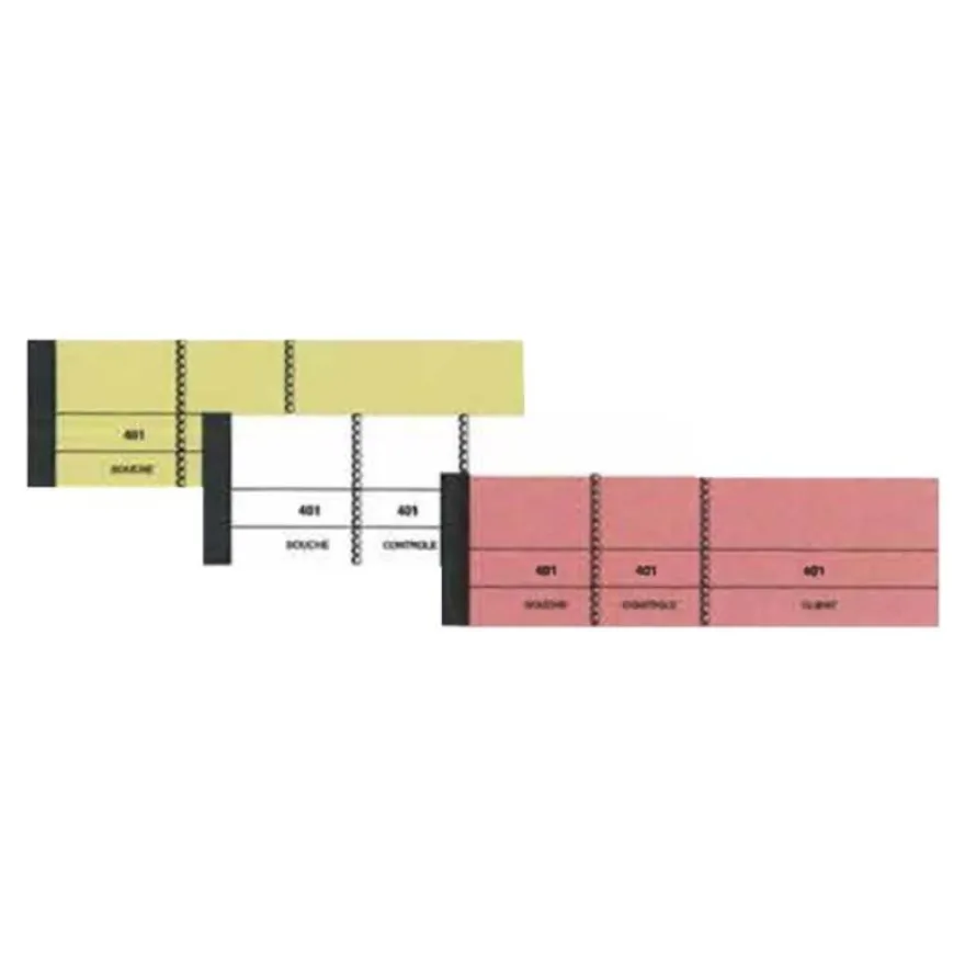 ELVE - Bloc passe-partout 3 volets - 50 x 150 mm - numéroté - blanc