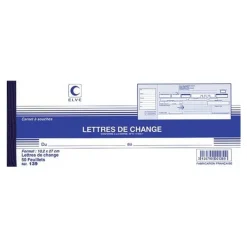 ELVE - Carnet de lettres de change - 50 feuilles - 10,2 x 27 cm