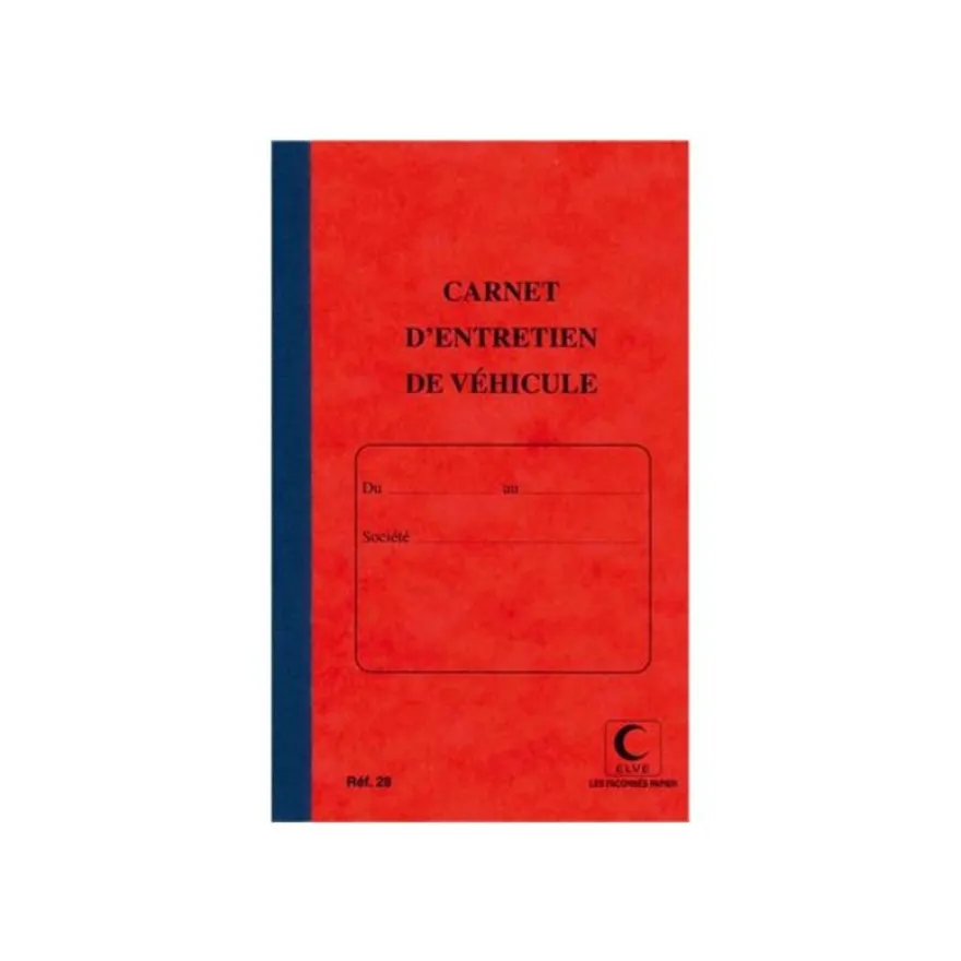 ELVE - Carnet d'entretien de véhicules - 21 x 13 cm
