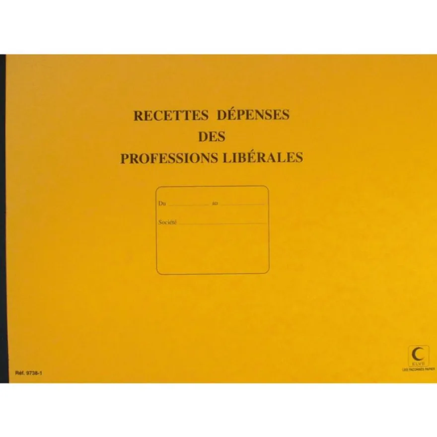 ELVE - Journal des dépenses et recettes pour professions libérales - 27 x 37 cm