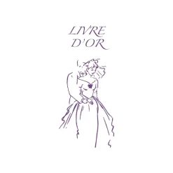 ELVE - Livre d'or mariage - 24 x 24 cm - portrait - 48 feuilles / 96 page - couple en violet