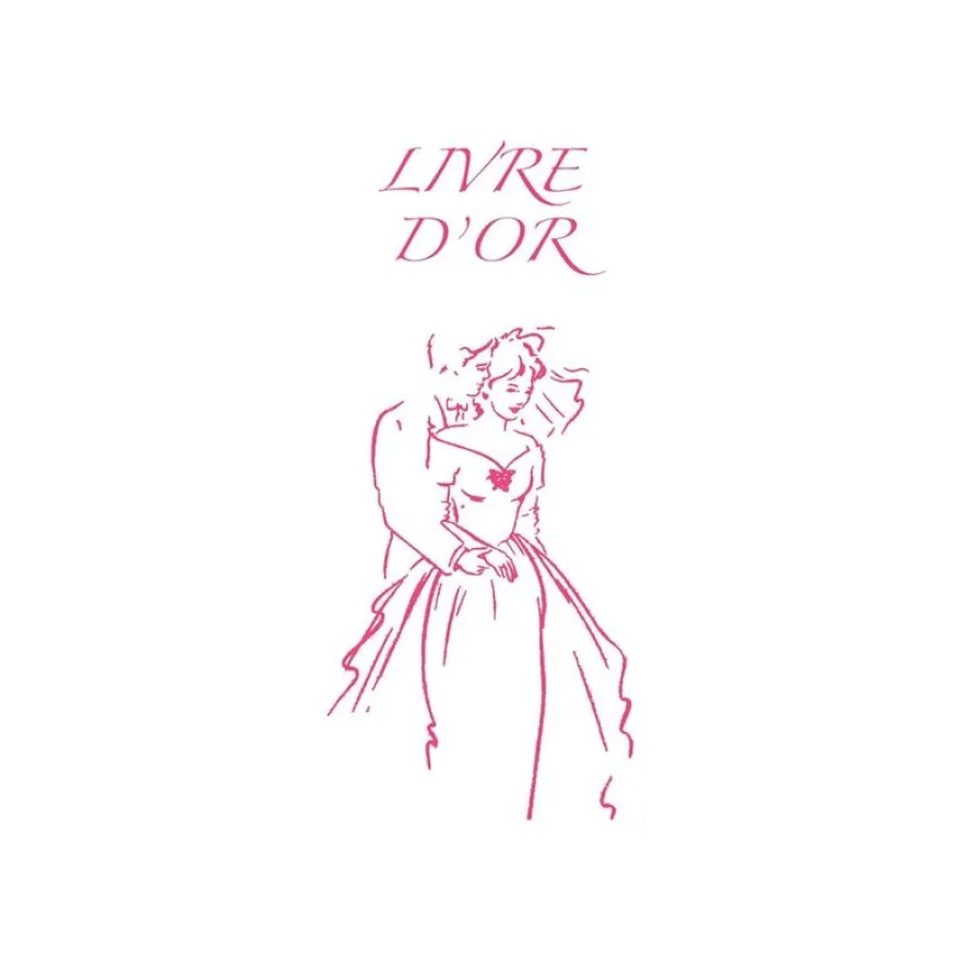 ELVE - Livre d'or mariage - 24 x 24 cm - portrait - 48 feuilles / 96 page - couple en rose