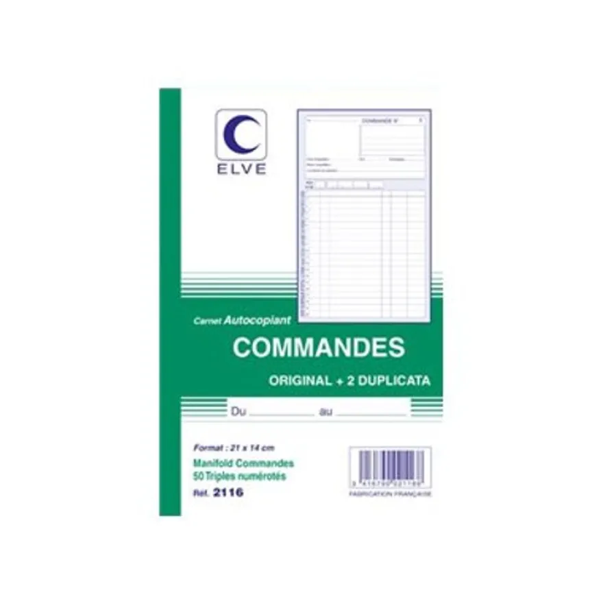 ELVE - Manifold Carnet de commandes - 50 tripli - 21 x 14 cm