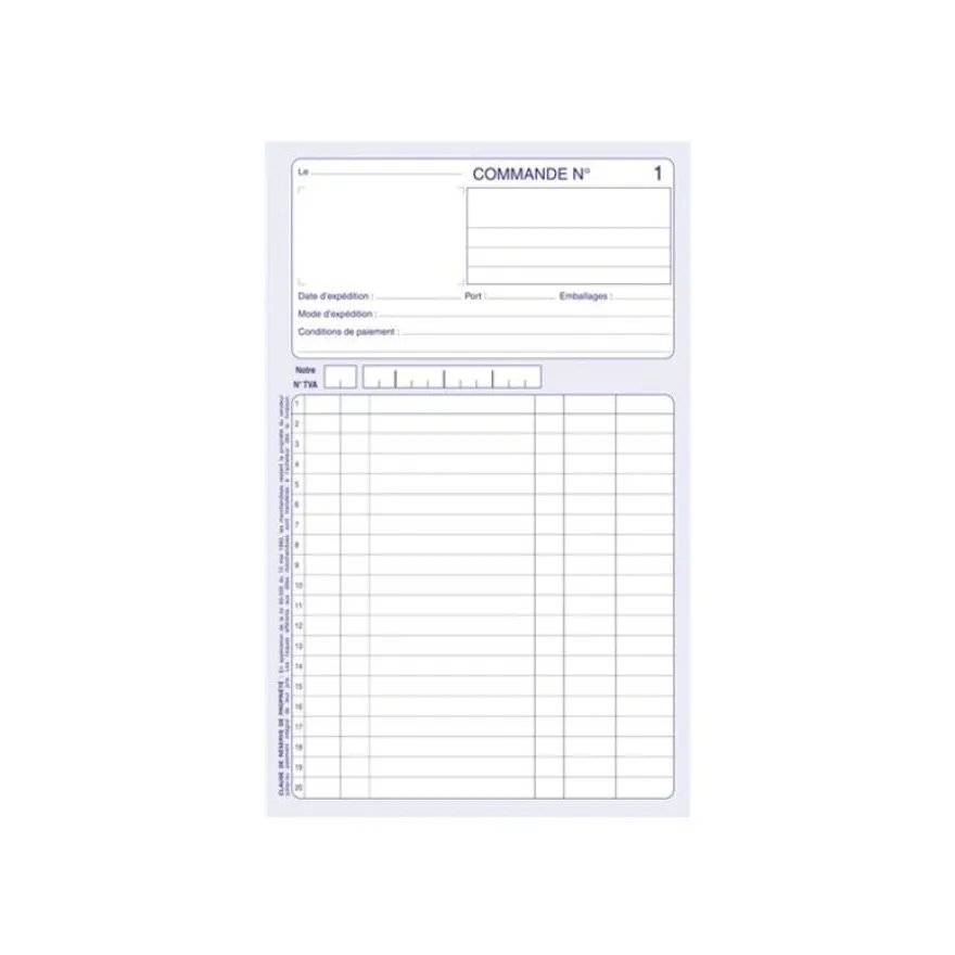 ELVE - Manifold Carnet de commandes - 50 tripli - 21 x 14 cm