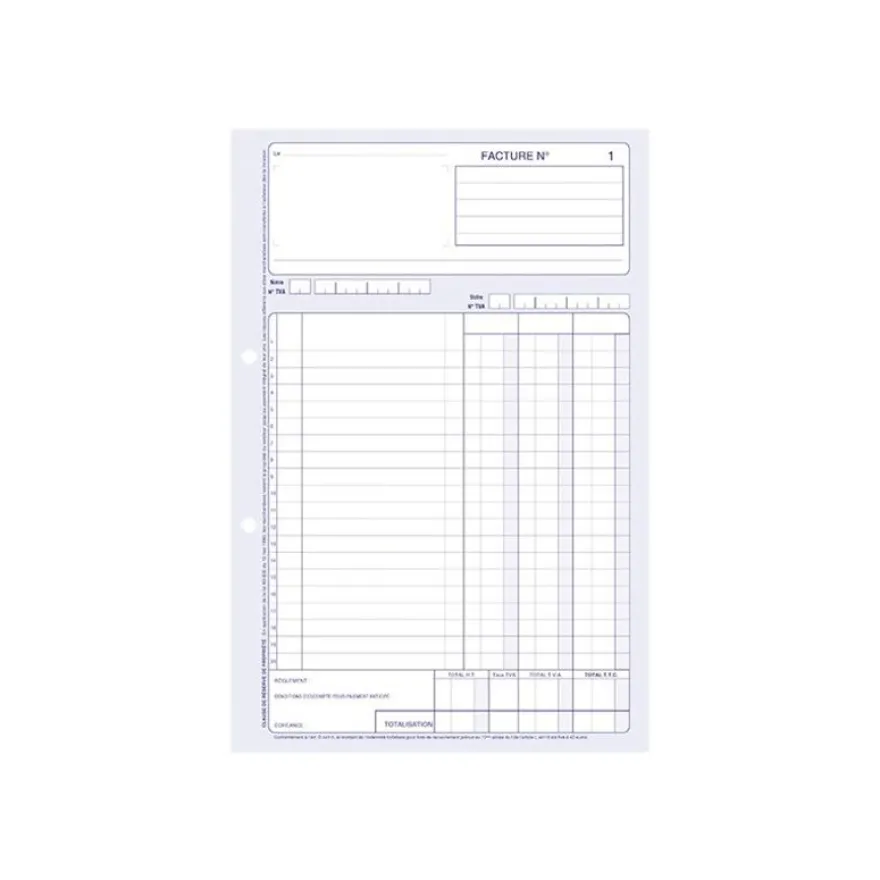 ELVE - Manifold Carnet de factures - 50 dupli - 21 x 14 cm