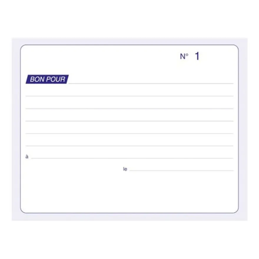 ELVE - Manifold Carnet de Bons pour - 50 dupli - 10,5 x 14 cm