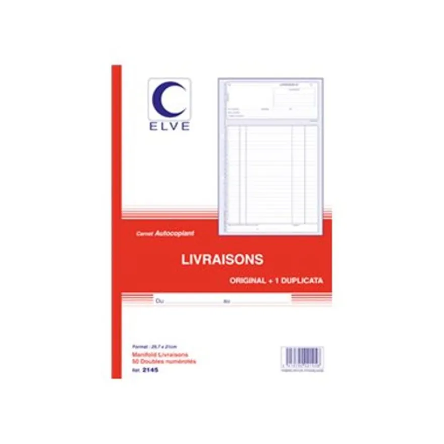 ELVE - Manifold Carnet de livraisons - 50 dupli - A4