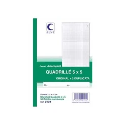 ELVE - Manifold quadrillé 5x5 - 50 tripli - 14,8 x 21 cm