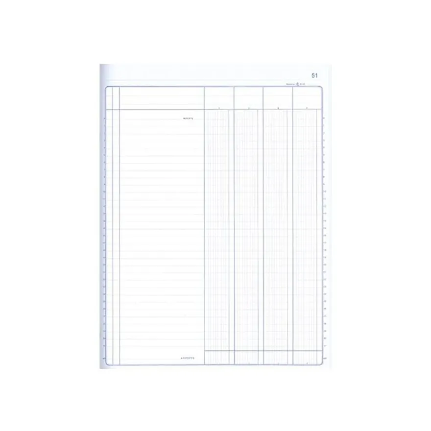 ELVE - Piqûre comptable - 4 colonnes par page - 32 x 25 cm - 80 pages