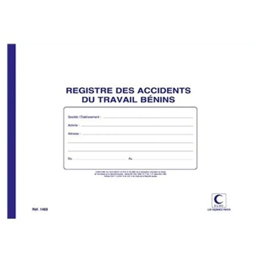 ELVE - Registre des accidents du travail bénins - A4