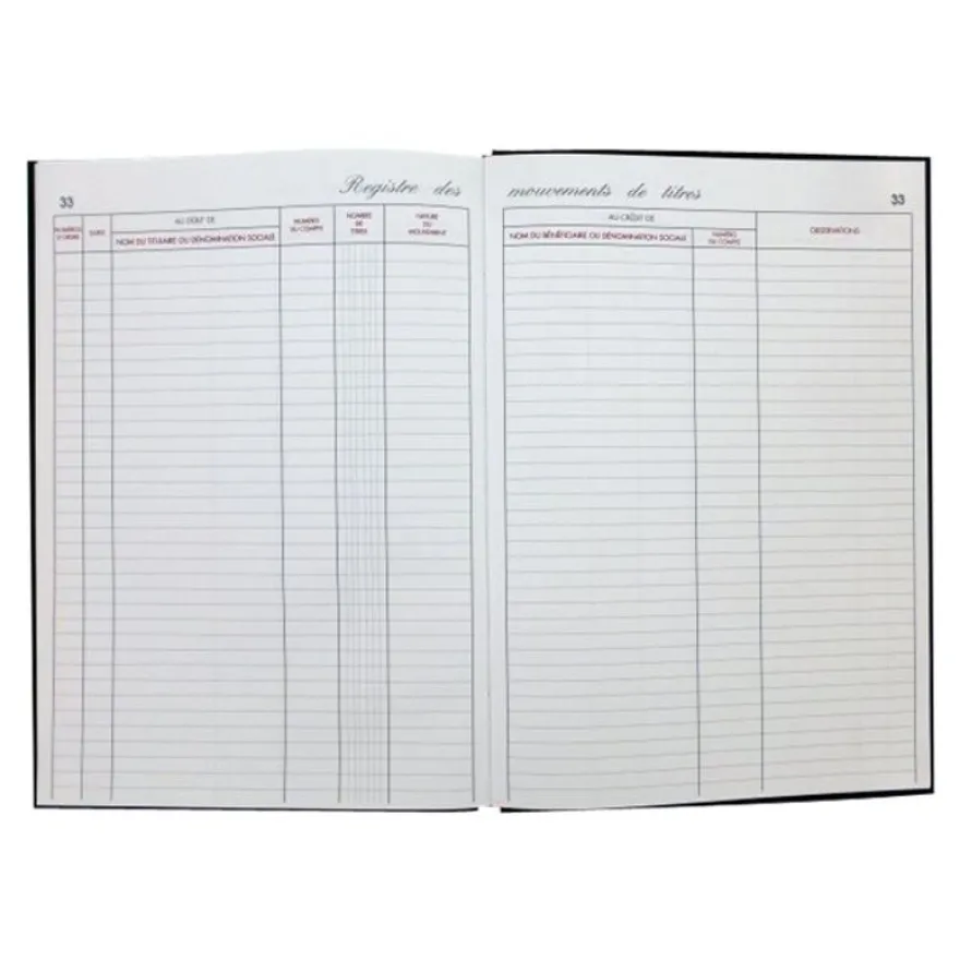 ELVE - Registre des mouvements de titres - A4