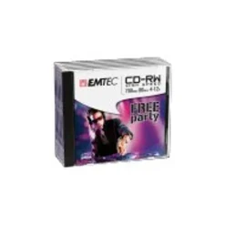 EMTEC - 5 x CD-RW - 700 Mo (80 min) 4x - 12x - avec boîtier CD