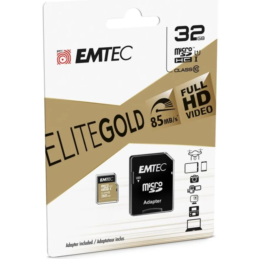 Emtec Elite Gold - carte mémoire 32 Go - Class 10 - micro SDHC