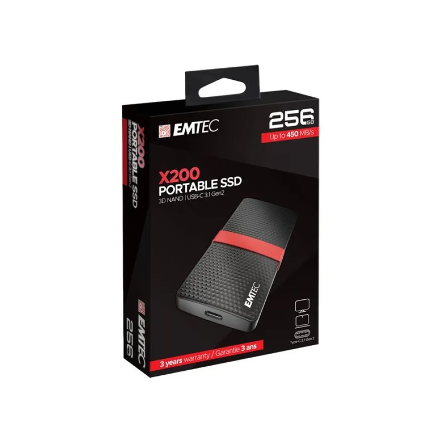 EMTEC SSD Power Plus X200 - Disque dur SSD - 256 Go - USB 3.1 Gen 1