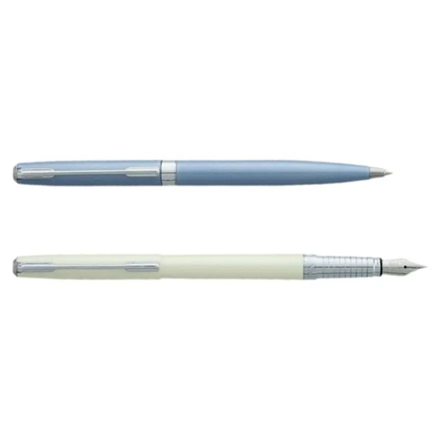 Enzo Varini Archetto - Parure stylo à bille et sylo plume laqué rose irisé