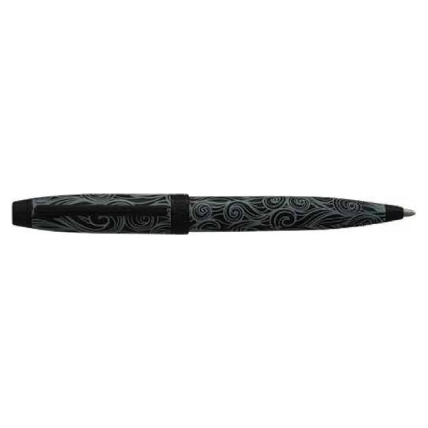 Enzo Varini Taormina Carena - Mini stylo à bille acier noir motif gris