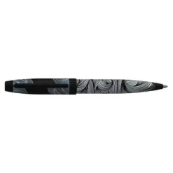 Enzo Varini Taormina Carena - Mini stylo à bille acier blanc motif noir