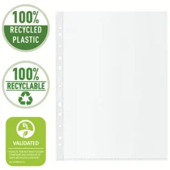 Esselte - 100 Pochettes perforées - A4 - PP - 100 % Recyclées