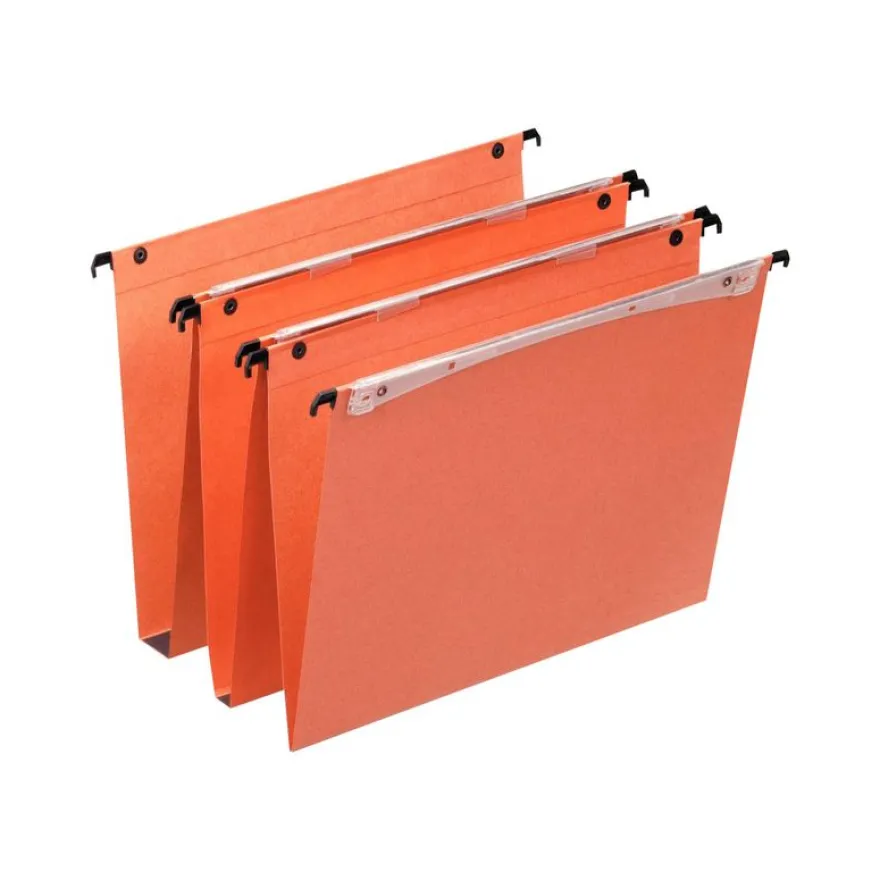 Esselte Dual - 25 Dossiers suspendus pour tiroirs - fond V - orange