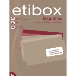 Etibox - 2400 Étiquettes adhésives blanches - 70 x 35 mm - Coins droits - réf 119750