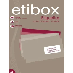 Etibox - 1400 Étiquettes adhésives blanches - 99.1 x 38.1 mm - Coins arrondis - réf 119763