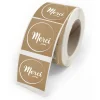 Etiquettes Merci naturel 4x3,5cm - rouleau de 500