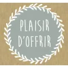 Etiquettes Plaisir d'offrir grise 4x3,5cm - rouleau de 500