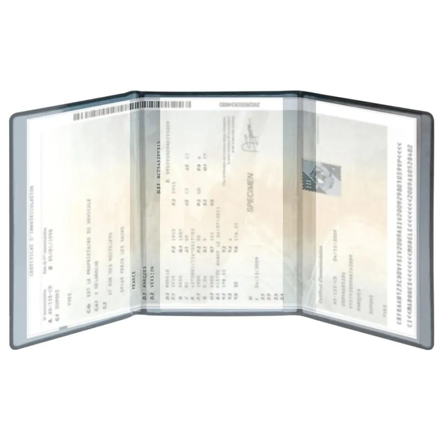 Etui Denim pour carte grise - 8,5 x 13,2 cm - Bleu - Exacompta