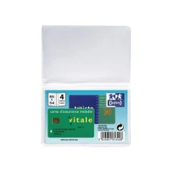 Etui Oxford pour 4 cartes 6,5 x 9,5cm - PVC 20/100e - incolore